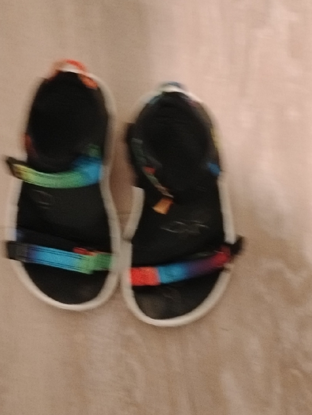 Keen Kids Black Sandals with Rainbow Straps - Picture 3 of 10